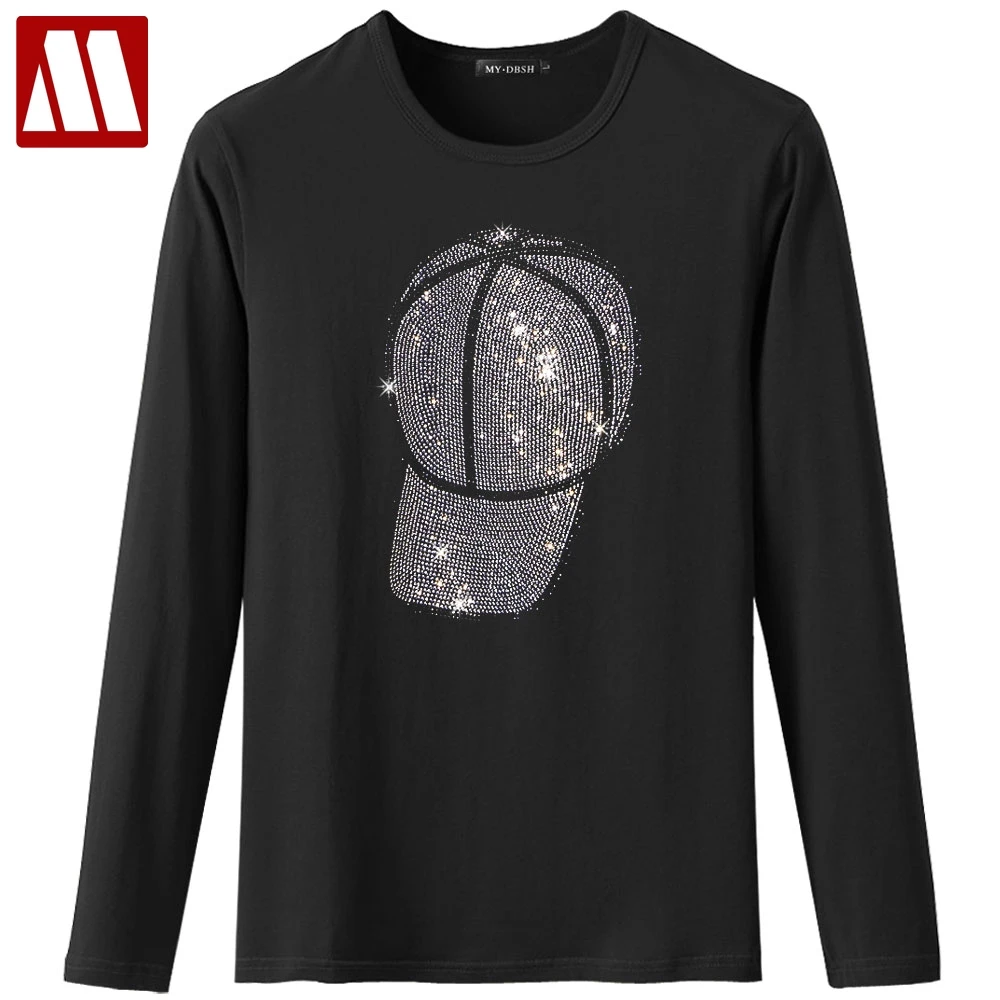 Новый Череп Горячая бурение Футболка Мужская Черный Белый хлопок короткая