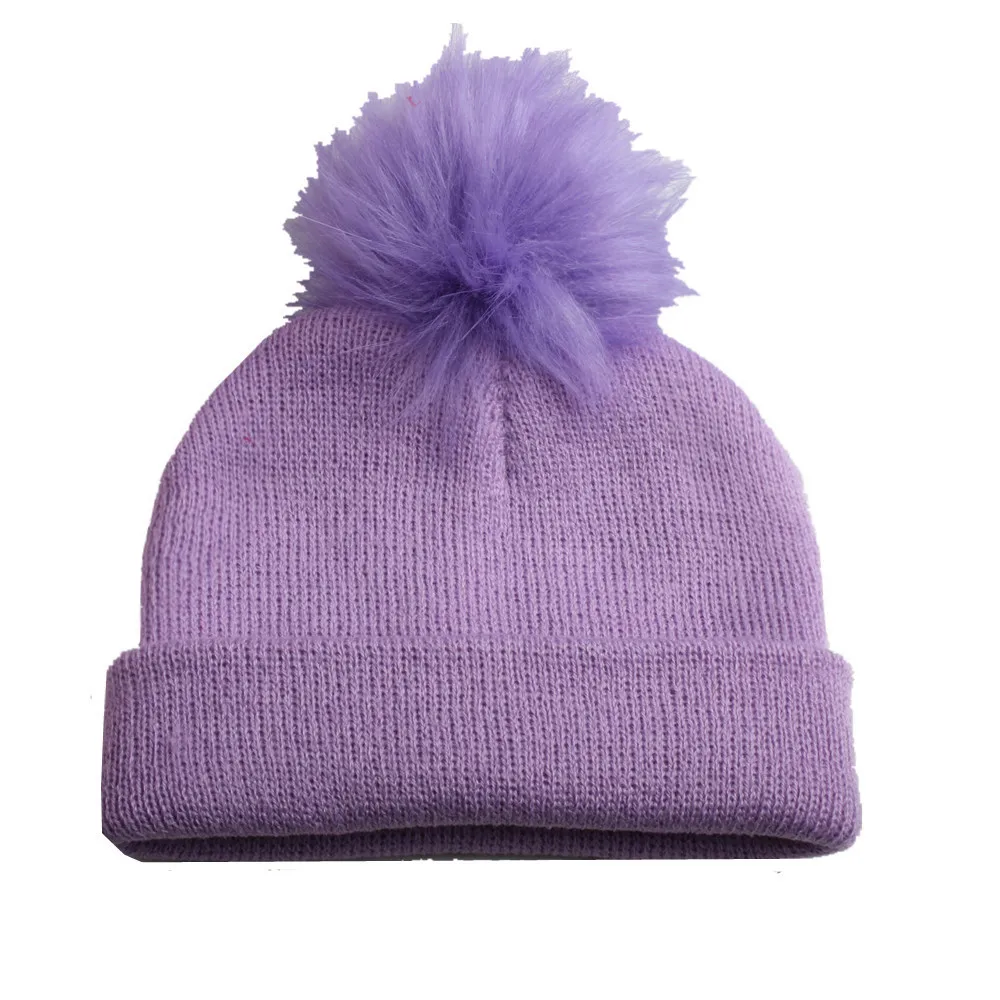 2 шт. детские шапки с меховым помпоном | Детская одежда и обувь