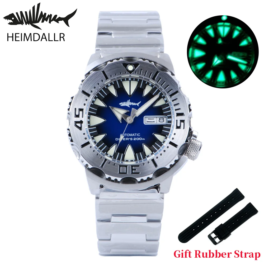 

New Heimdallr Men's Diving Watch Blue Dial Sapphire 200M Water Resistance NH36A Automatic Movement Mechanical Sporty Wristwatch