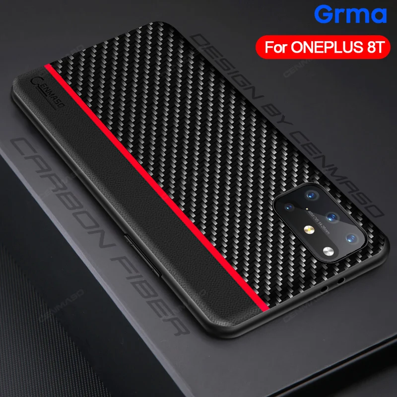 

GRMA Luxury Carbon Fiber Texture Leather Back Cover for Oneplus 9 Pro Shockproof Case for Oneplus Nord 8 7T 7 Pro Phone Case