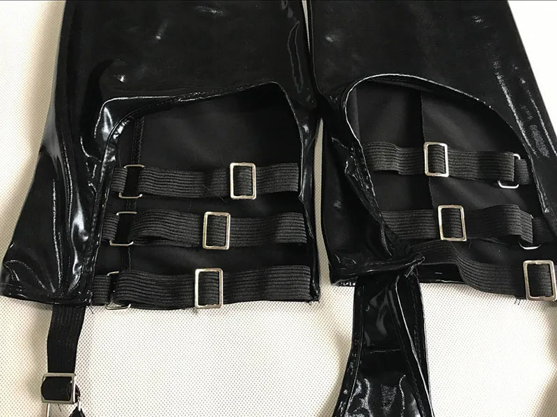 Лидер продаж женский черный латексный боди из ПВХ Чулочные изделия с Wetlook