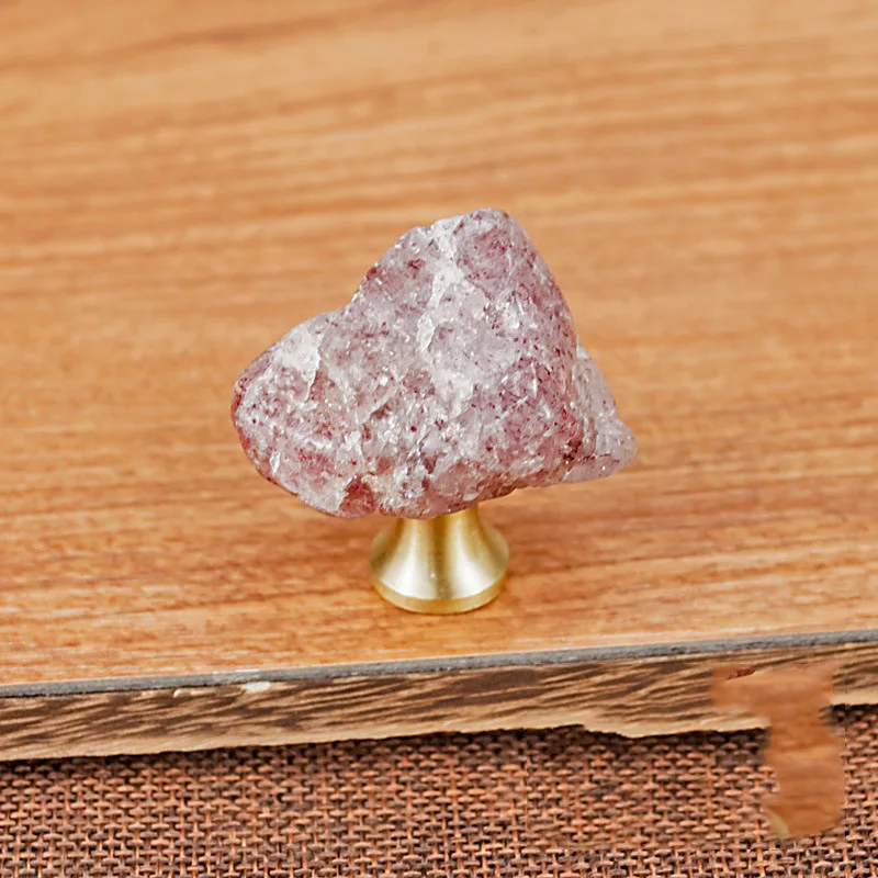 Natural Crystal Brass Knob Dresser Drawer Knobs Pulls Handles Cupboard Furniture Cabinet Handle Pull Hardware | Обустройство дома