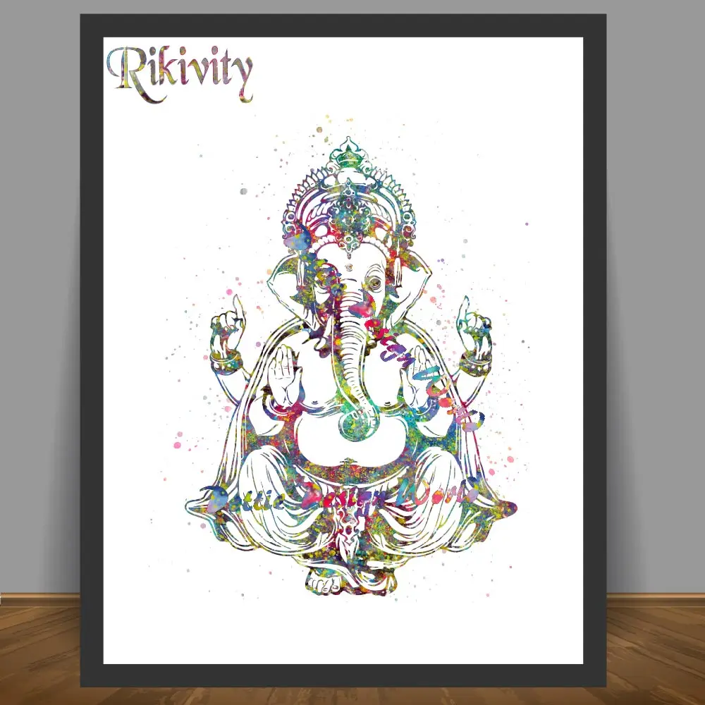 Риктивность Ганеш слон Бог Ом Йога плакат печать холст картина Будда Мандала