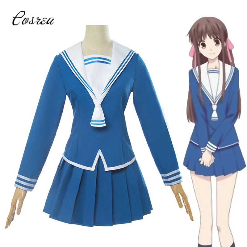

Anime Fruit Basket Honda Tohru Cosplay Wig JK Sailor Costumes School Uniforms Halloween Carnival Disfraz For Women Girls
