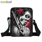 Темная Готическая сумка-мессенджер, сумки через плечо с черепом для путешествий, холщовые сумки на плечо для девушек, женская сумка в стиле панк, сумка для книг