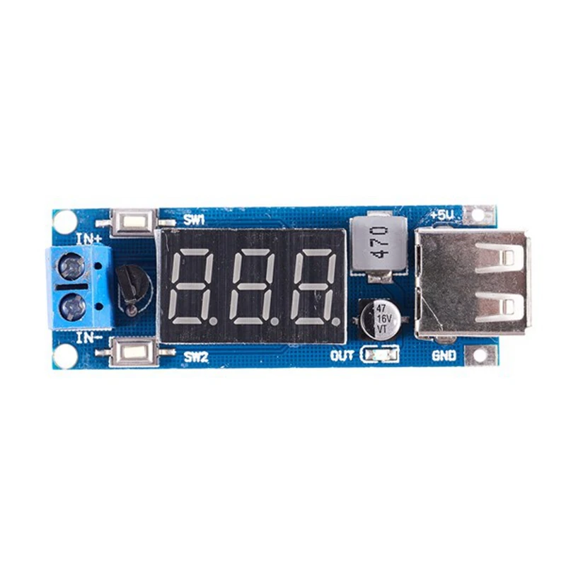 1 шт. DC-DC 4 5-40 В до 5 2A понижающий светодиодный вольтметр USB модуль преобразователя