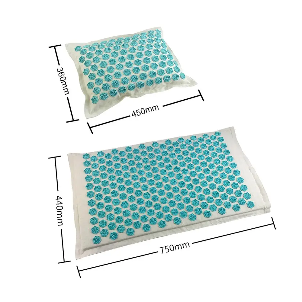 Pillow and Mat 1 комплект Коврик для йоги акупунктурный Массажный коврик-подушка снимает стресс в спине Боль с подушкой Lotus Спайк массаж и релаксация - Цвет: Pillow and Mat