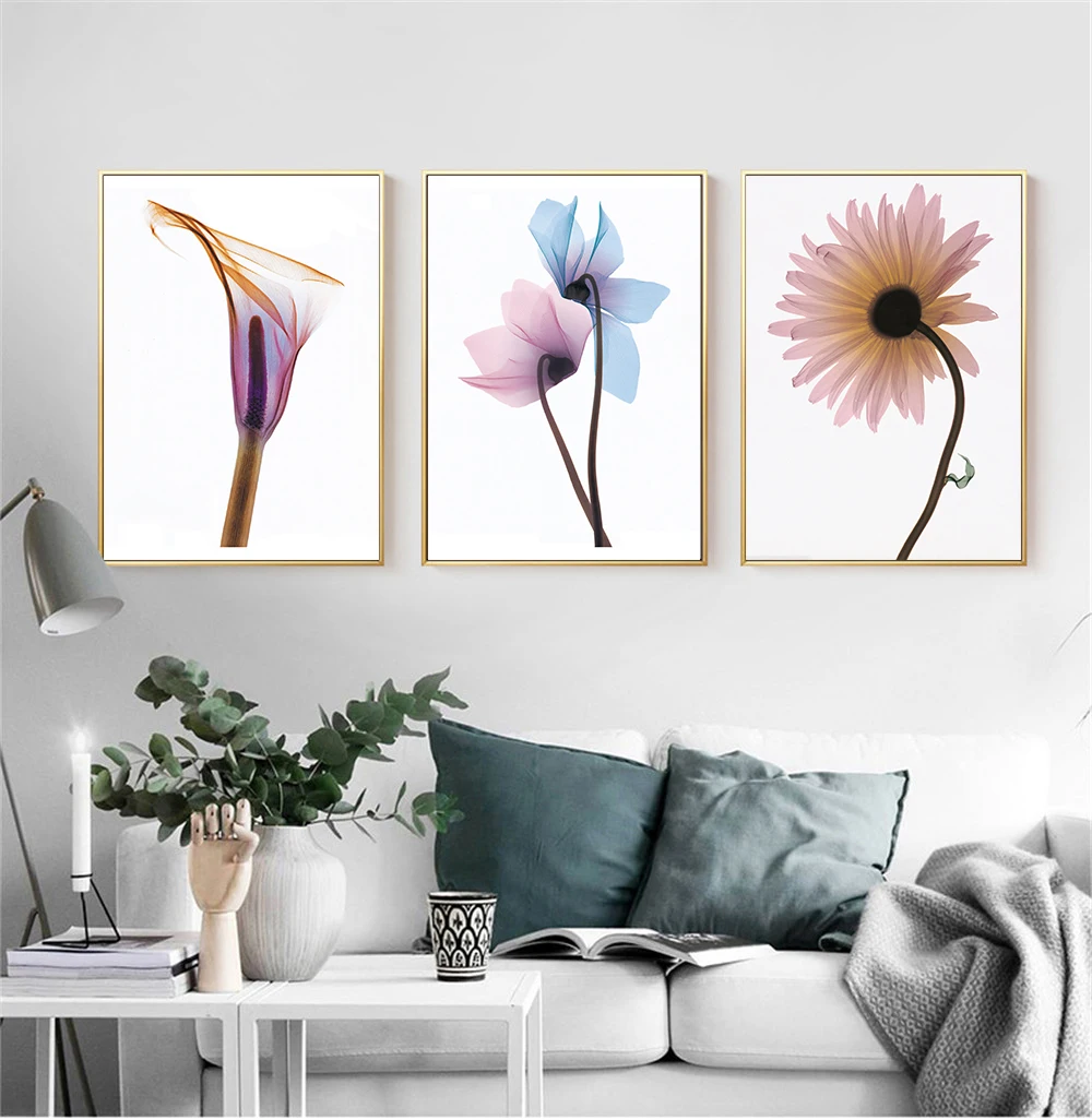 Настенная Картина на холсте с цветами рентгеновские растения скандинавский