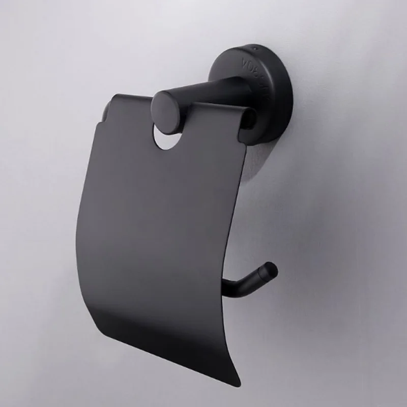 304 stainless steel wc paper towel holder black toilet paper rack cover tissue roll hanger for bathroom kitchen accessories free global shipping