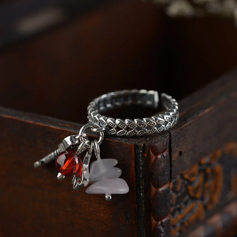 

FNJ 925 Серебряное кольцо для ключей оригинальный чистый S925 Стерлинговое Серебряные кольца для Для женщин ювелирные изделия открыть Регулиру...