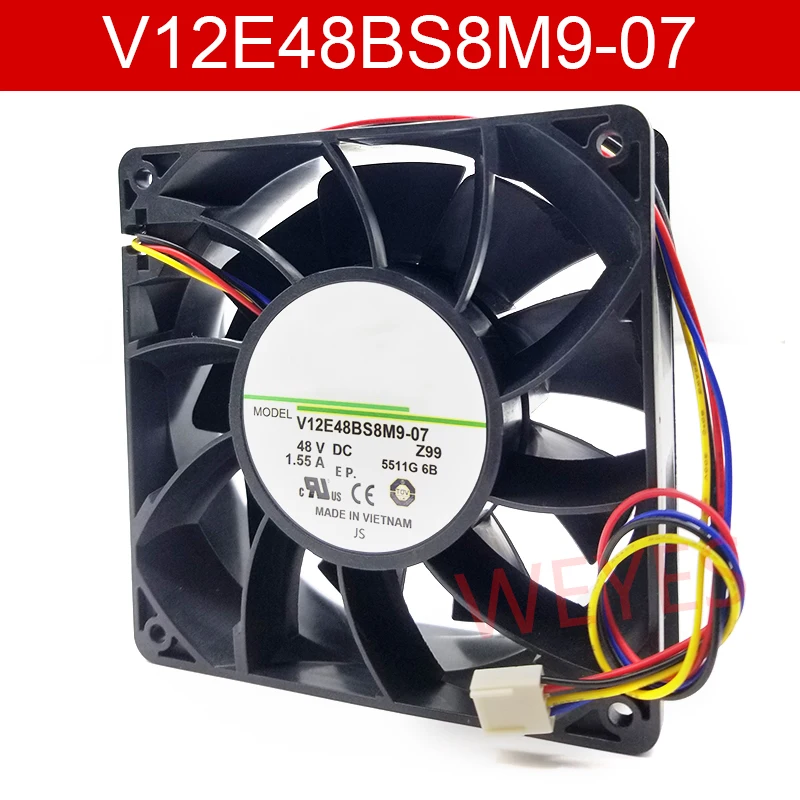 

NEW FOR V12E48BS8M9-07 12038 120*120*38mm 48V 1.55A 4-P pwm case 3-wire cooling fan