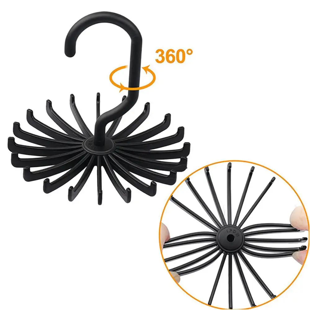 Пластиковая портативная вращающаяся на 360 ° стойка для галстуков вешалка