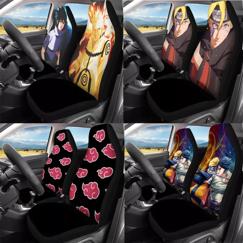 

Japan Anime 3D Print Universal Car Seat Covers Classic Shippuden Akatsuki Pattern Car Full Seat Protector Interior Accessories