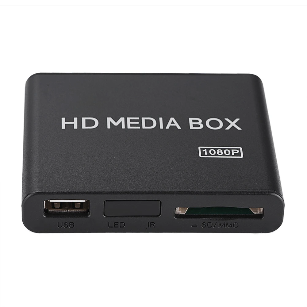 Мини медиаплеер 1080P Mini HDD медиа-бокс ТВ-бокс видео мультимедийный плеер Full HD с MMC