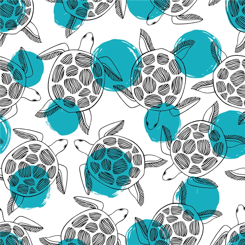 

Stretch spandex fabric custom turtle print high-end swimsuit girls dress DIY clothing patchwork PP3