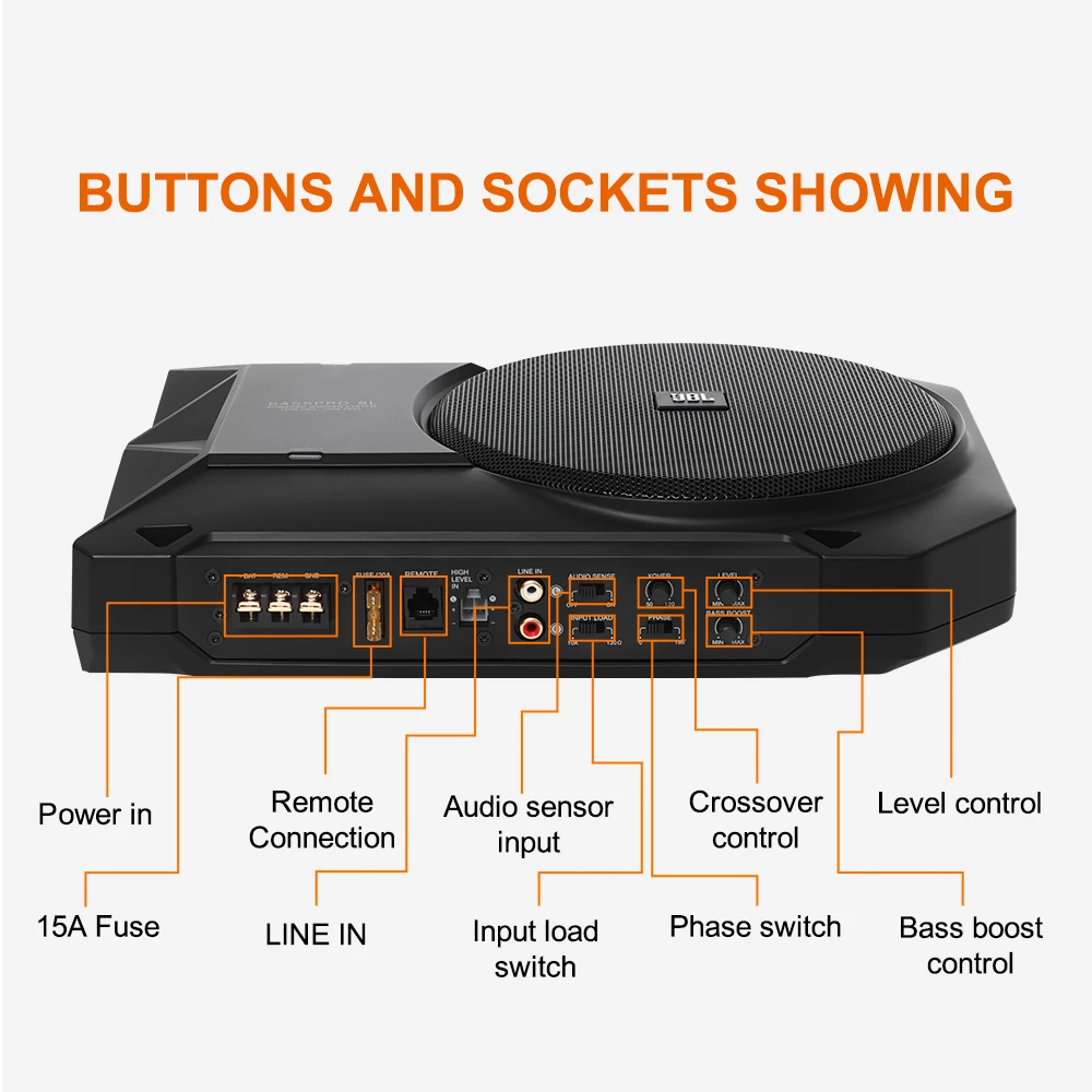 Автомобильный усилитель сабвуфера Harman JBL Basspro SL встроенный мощный Hi-Fi высокого и
