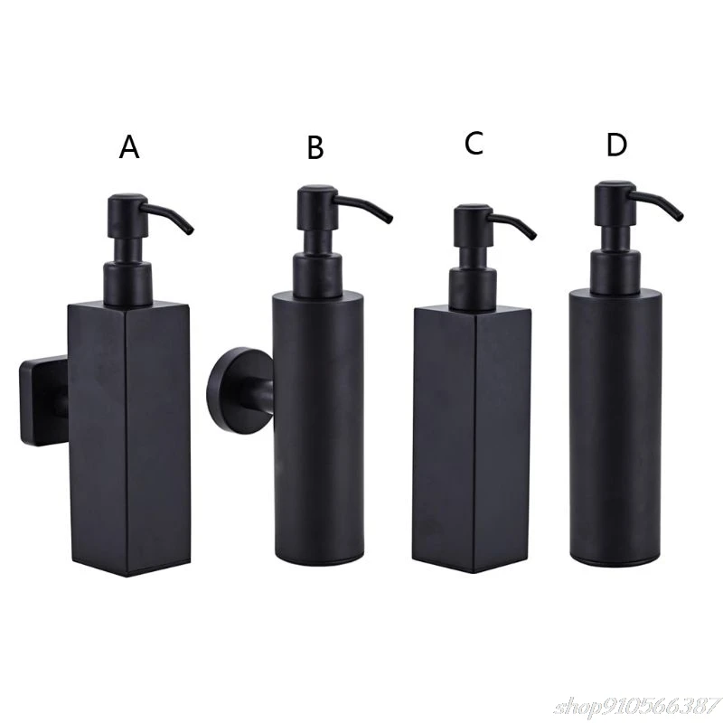 

200ml Wall Mounted Bathroom Shower Soap and Lotion Dispenser Bottle Pump Stainless Steel Tower Shampoo Dispenser Black S30 20