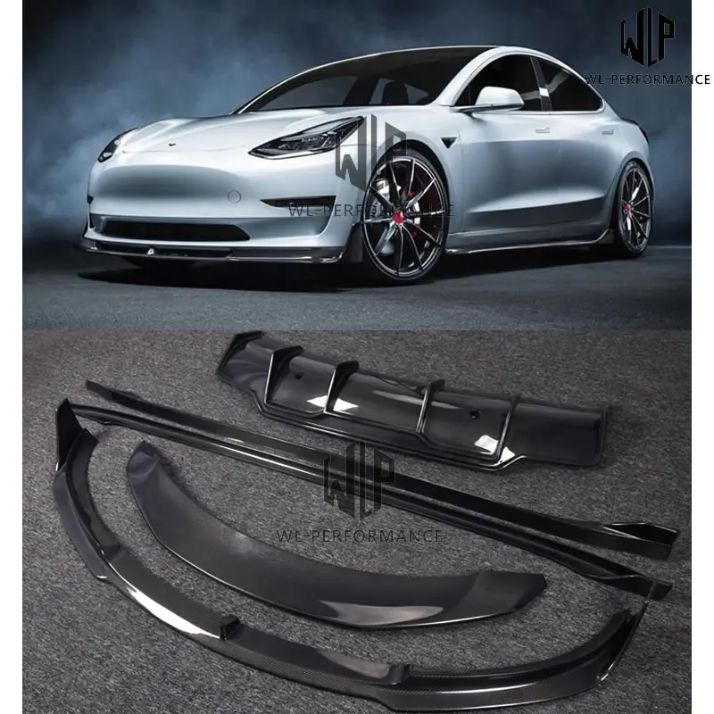 Модель 3 Высокое качество углеродное волокно передний разветвитель для губ