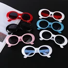 2021 goggle очки в стиле Курта Кобейна Овальные Солнцезащитные очки, дамские Модные Горячая Винтаж зеркальные очки в стиле ретро, Для женщин Белый Черный Очки УФ