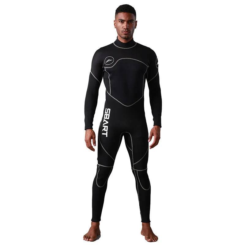 SBART Men 3MM Neoprene Keep Warm Scuba WetSuit UPF50+ Long Sleeve Triathlon SwimWear Surfing Snorkeling Spearfishig Diving Suits