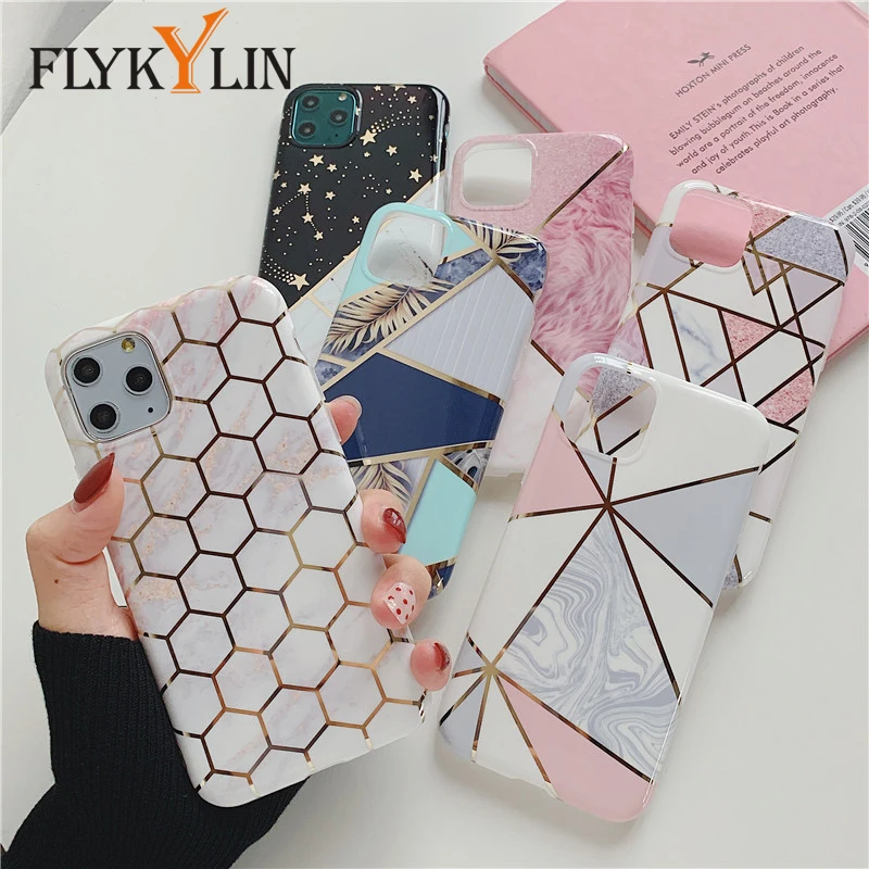 FLYKYLIN покрытие мраморный чехол для iphone 11 Pro XS Max XR X 6 6S 7 8 Plus задняя крышка модный