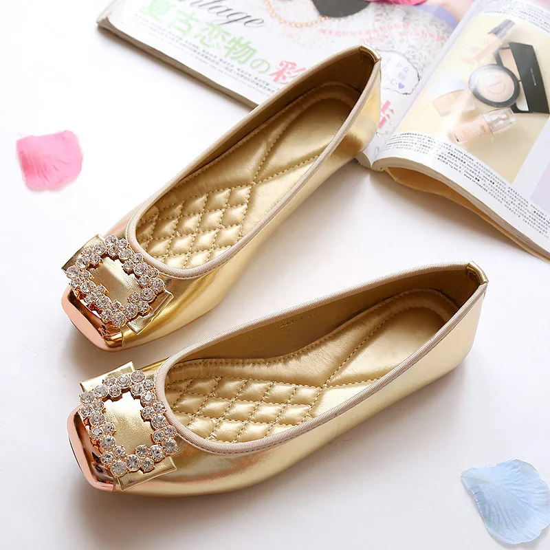 

New Brand Loafers Woman Ballet Flats Women's Boat Shoes Female Flats Crystal Rhinestone Decoration Elegant High Quality European