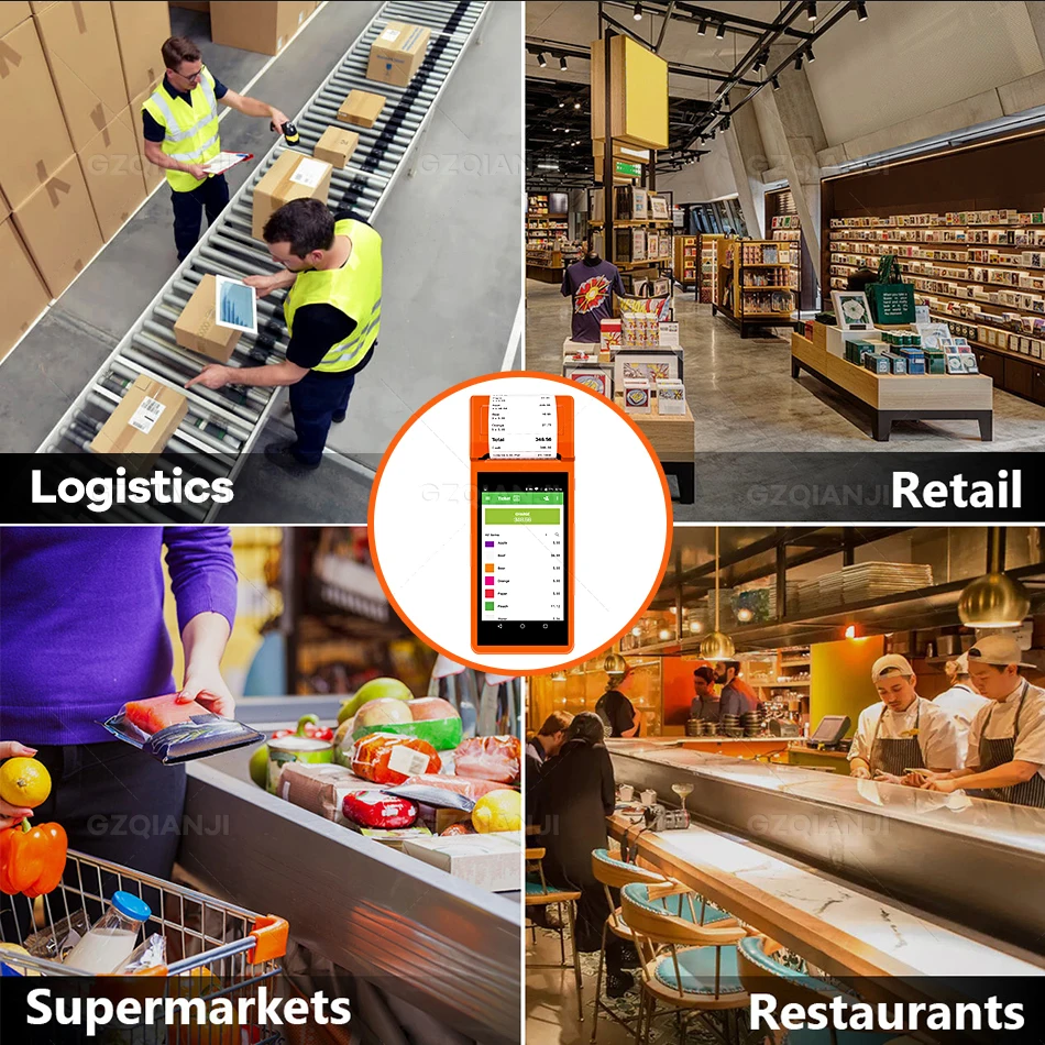 PDA POS портативный терминал Pos встроенный термальный bluetooth принтер 58 мм wifi Android