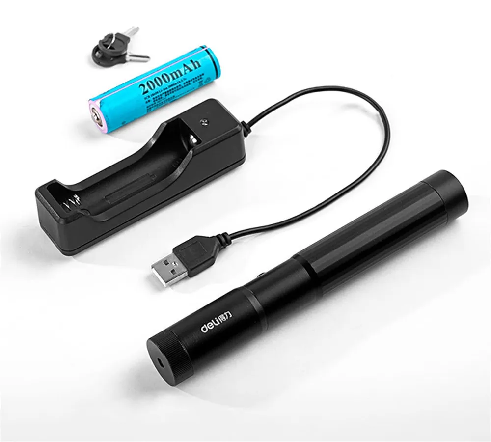 Xiaomi deli High Power Single point laser pointer 200M Pointer Burning Presenter Remote Lazer Safety Lock for Office Learning |