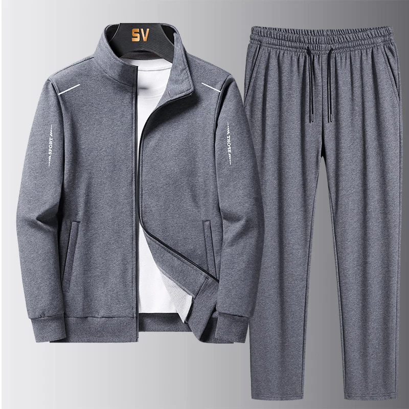 

Tracksuit Men Two Piece Sweatsuit Running Track Suit Zip Track Jacket Sweatpants Joggers Men Large size Sport Suits Jogging Set