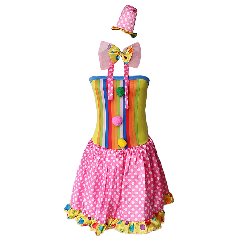 

Funny Circus Clown Costume Comedy Girl Ladies Dress Party Adult Fancy Dress
