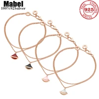 high quality original 925 sterling silver ceramic bracelet for women with rose gold classic couple jewelry wedding gift
