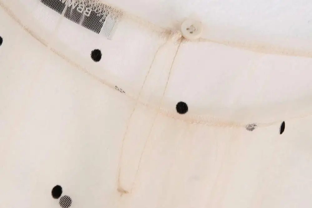Bazaleas Мода O крем для шеи сетчатая блузка шикарная точка blusas mujer de moda 2019 прозрачные