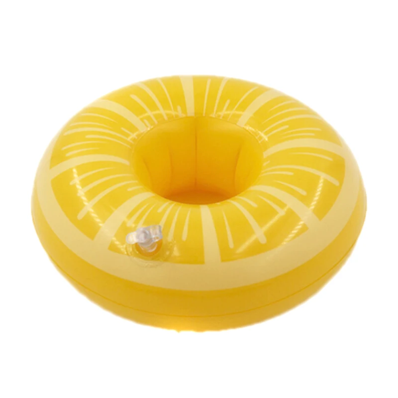 

PVC Inflatable Fruit Water Cup Holder Inflatable Water Floating Drink Cup Yellow Lemon Cup Holder Pool Toys