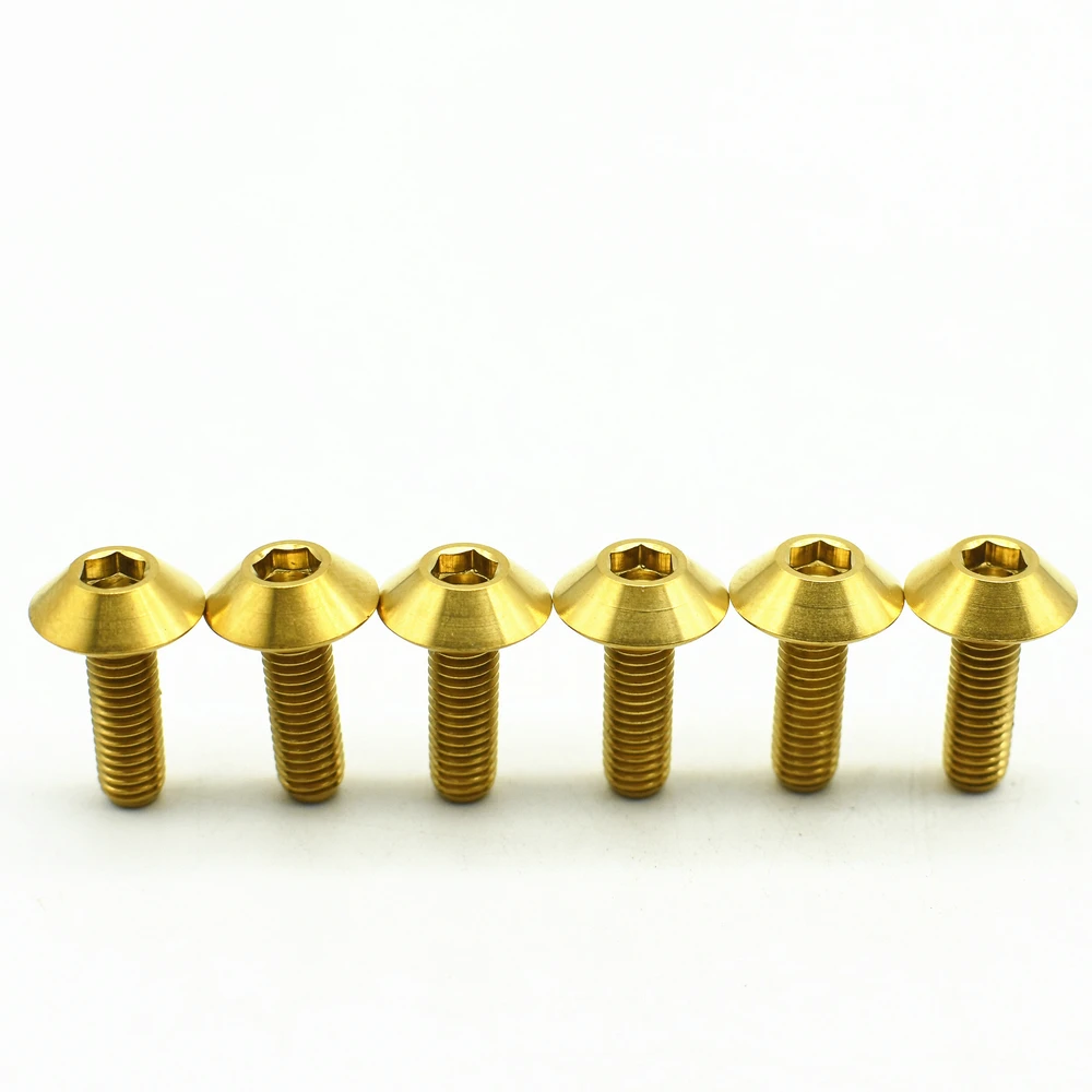 Титановые болты M5 M5x15mm тормозной болт Ti DIY разноцветный зонтик Шестигранная розетка титановые винты Ti крепеж 6 шт