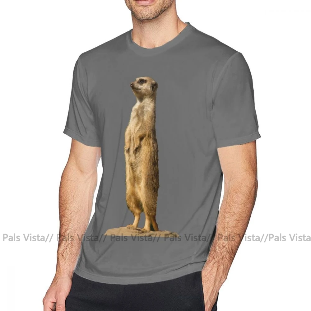 Футболка Meerkat, футболка Meerkat, 100 хлопок, потрясающая футболка, Мужская футболка с принтом, большой размер, короткий рукав, Пляжная футболка