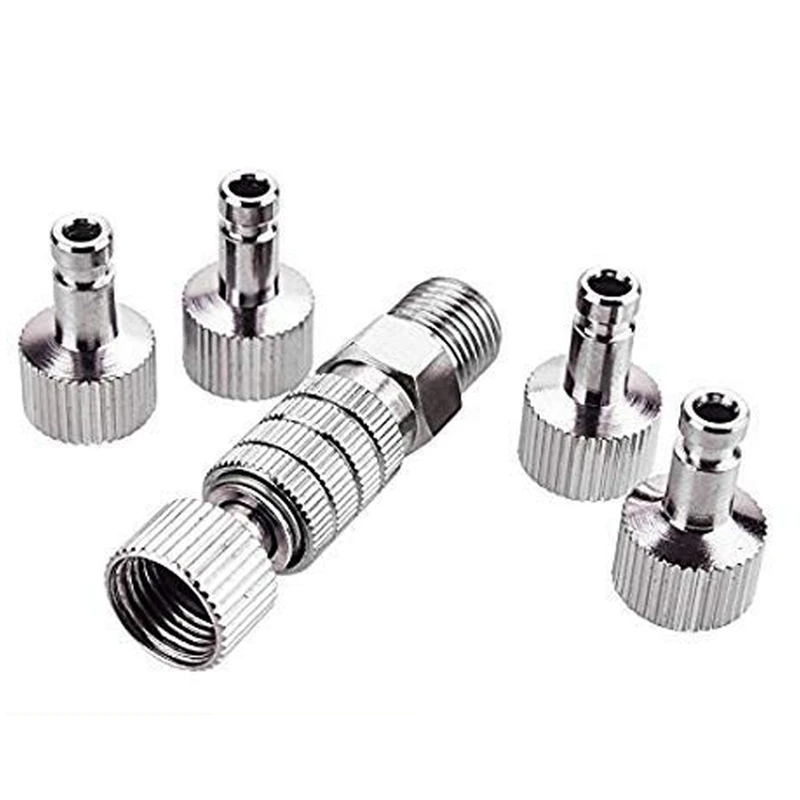 

Airbrush Quick Disconnect Coupler Release Fitting Adapter with 5 Male Fitting, 1/8 INCH M-F