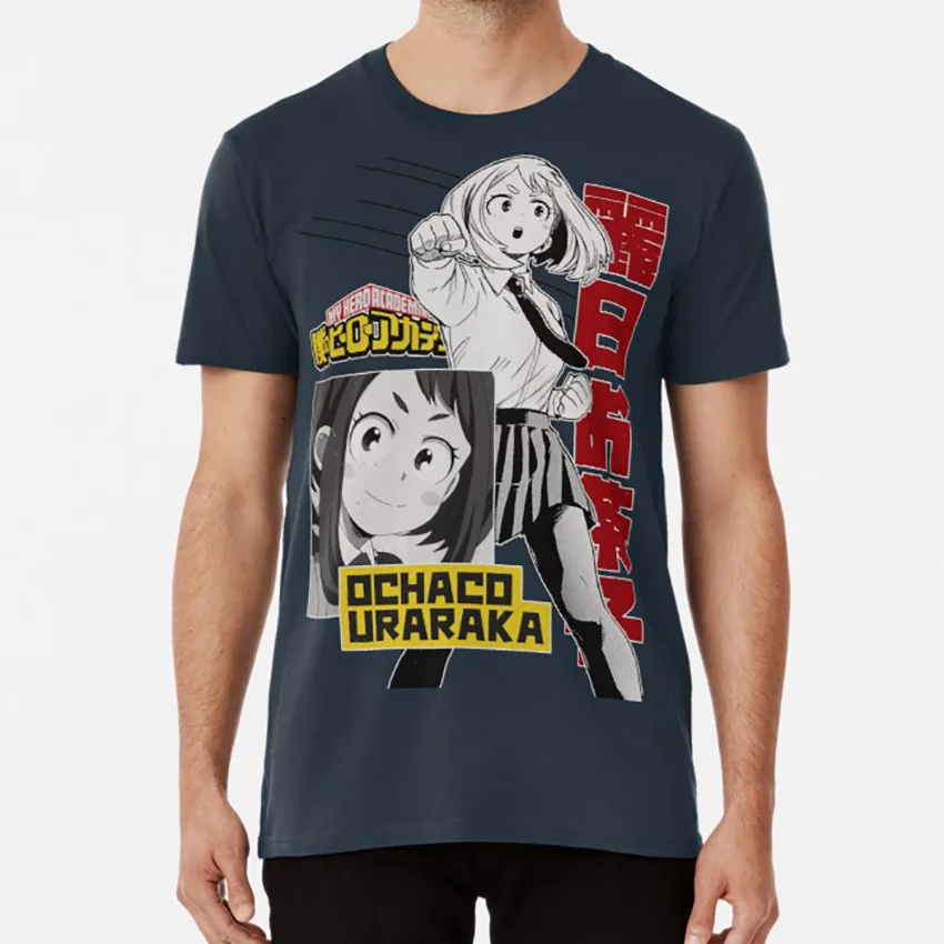 Ochaco Uraraka: футболка в стиле героя uraraka redlemon hero boku no Academy my стикеры героев|Мужские