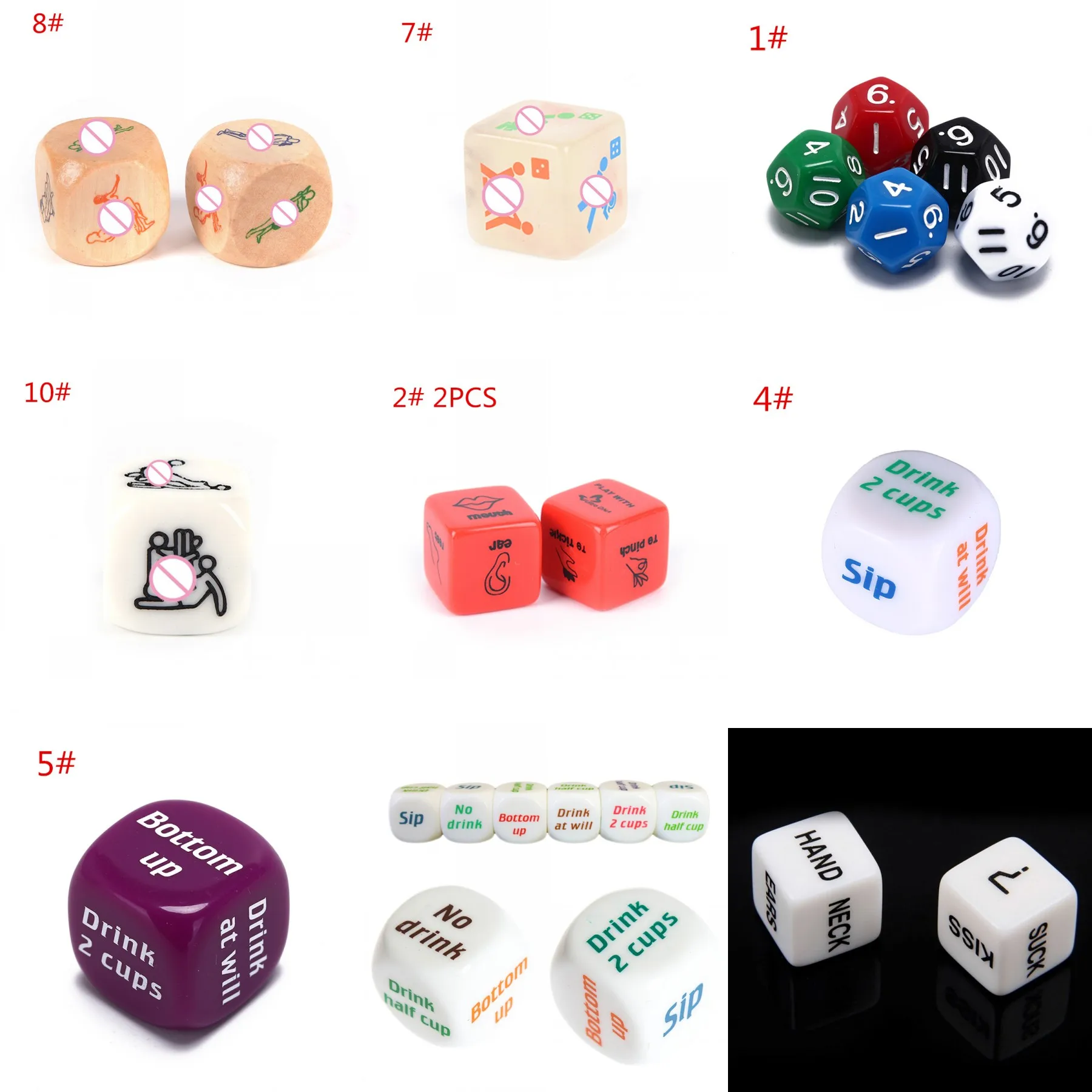 

HOT!11 Style 12 Sided Dice Die Positions Sexy Romance Love Humour Gambling Adult Games Erotic Craps Pipe Sex Toys For Couples