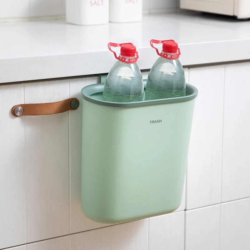 nordic wall mounted waste bin kitchen cabinet door hanging trash bin home garbage basket table trash can free global shipping