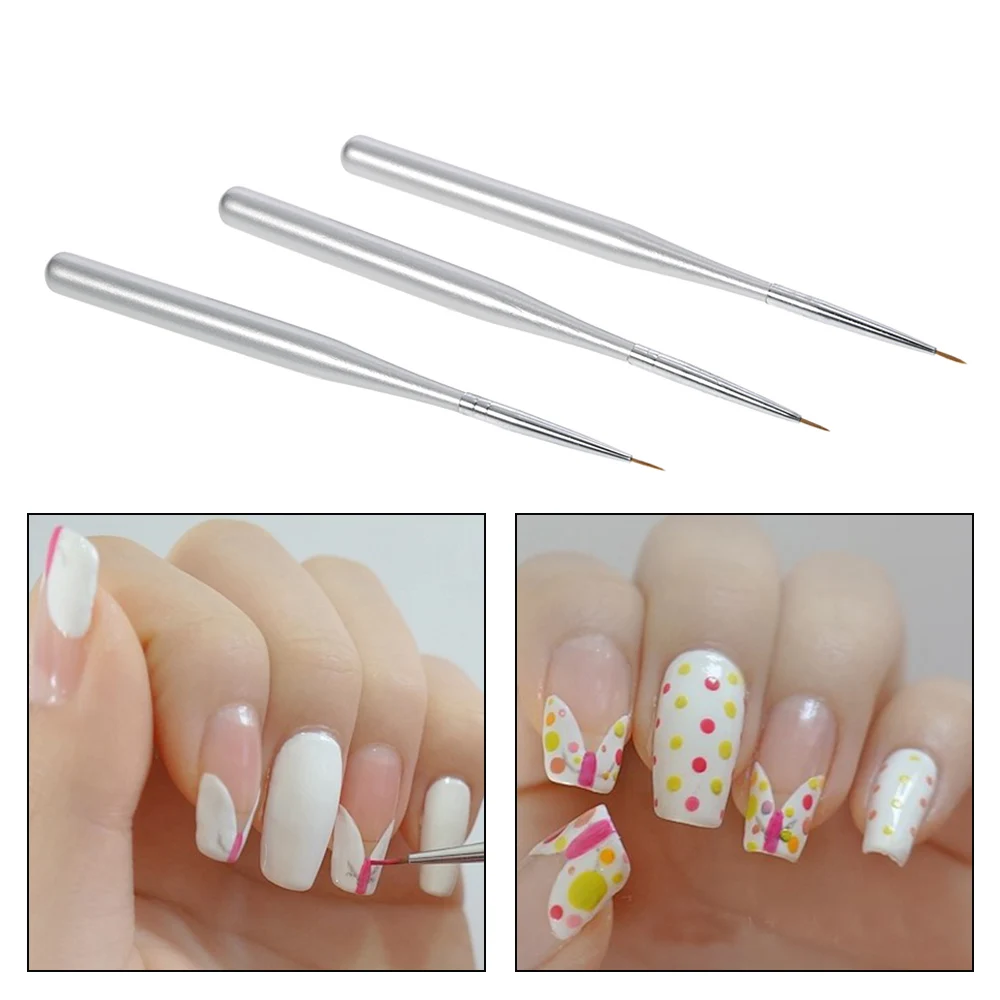 3Pcs/set Professional Acrylic Nail Brush Set for UV Gel Painting Drawing Builder Design Pen DIY Liner Tools Manicure | Красота и