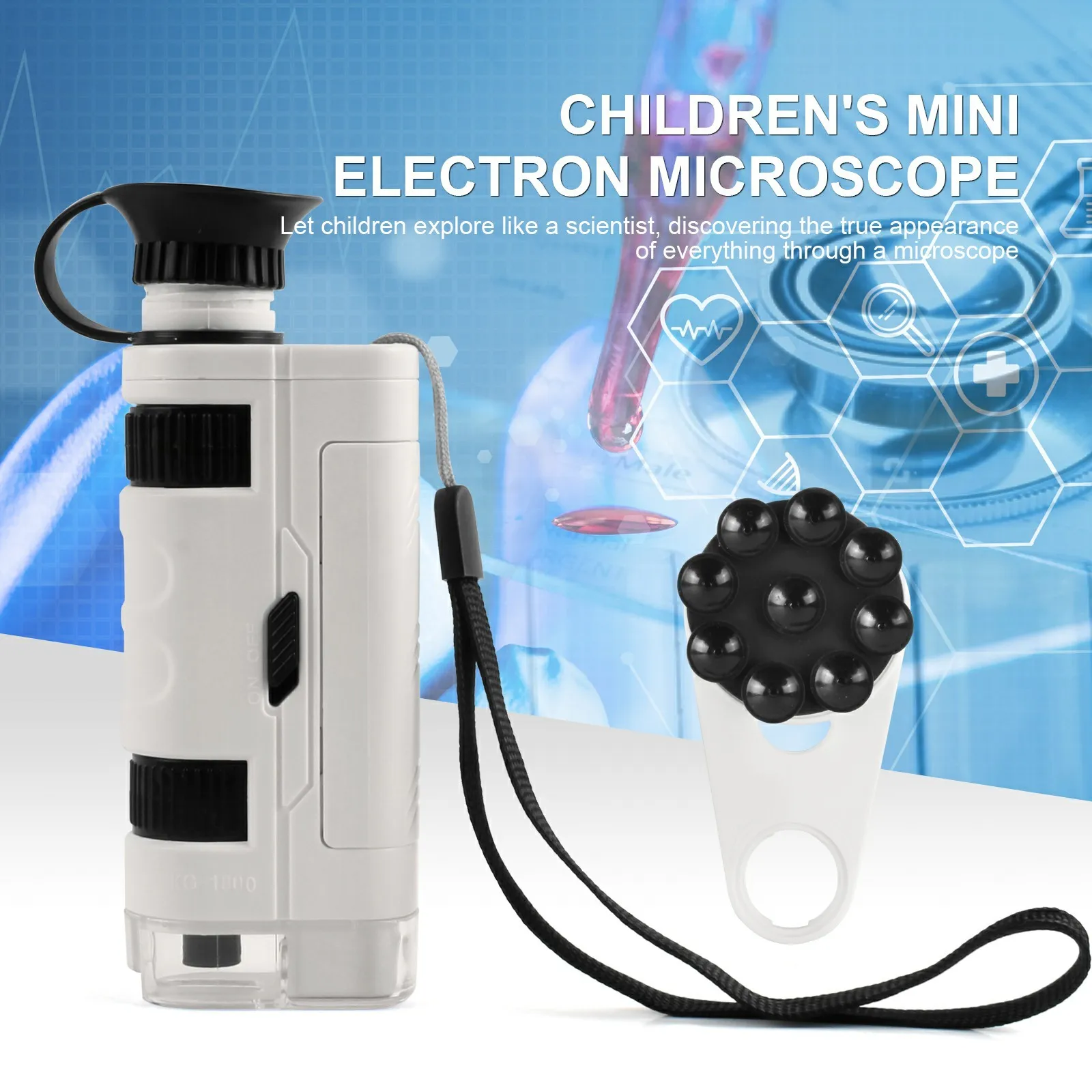 Портативный карманный микроскоп увеличительное стекло научный эксперимент для