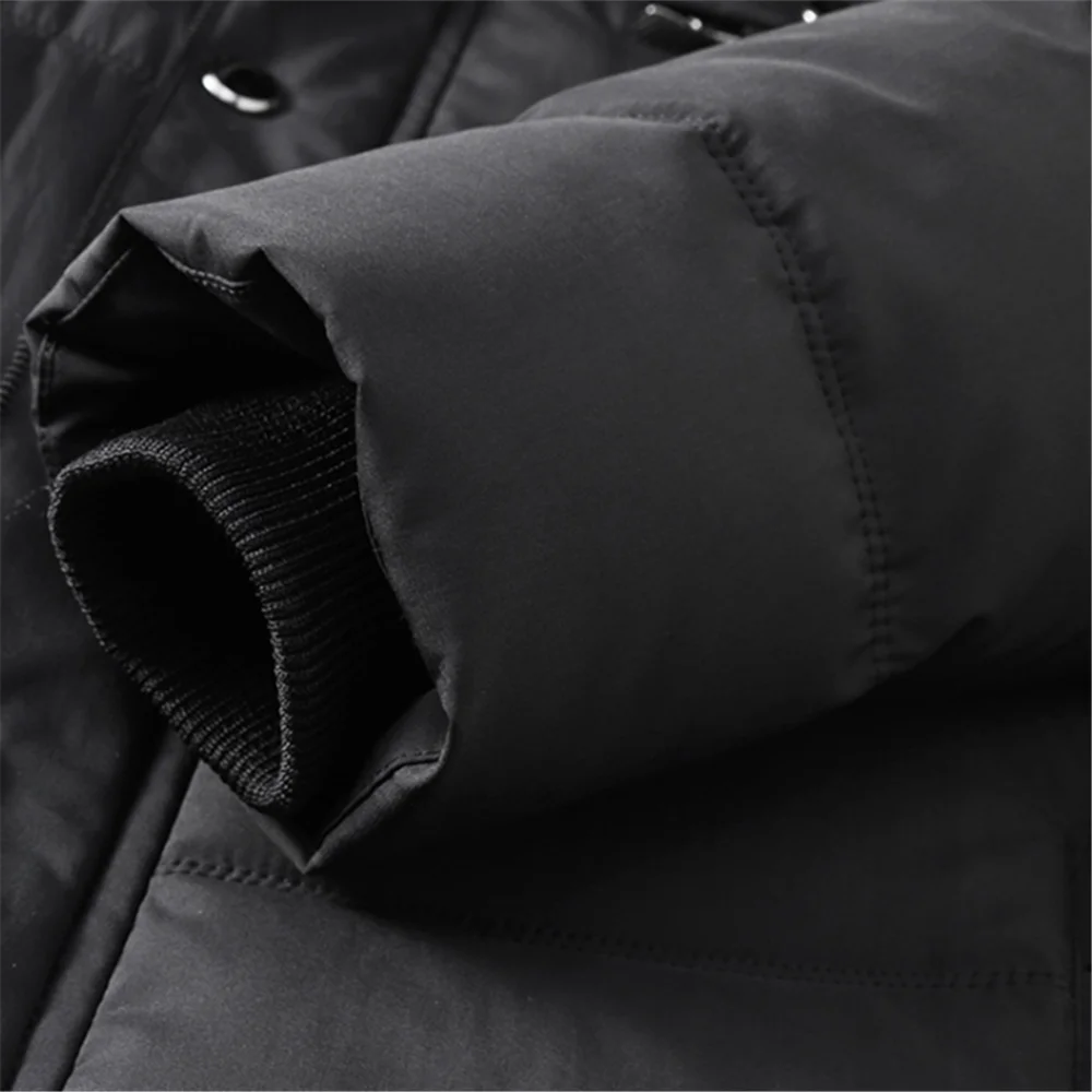 

Winter Men Long Parkas 2019 Hot Fashion Casual Slim Thick Warm Coats For Men Fur Hooded Overcoats Male Fleece Windproof Clothes