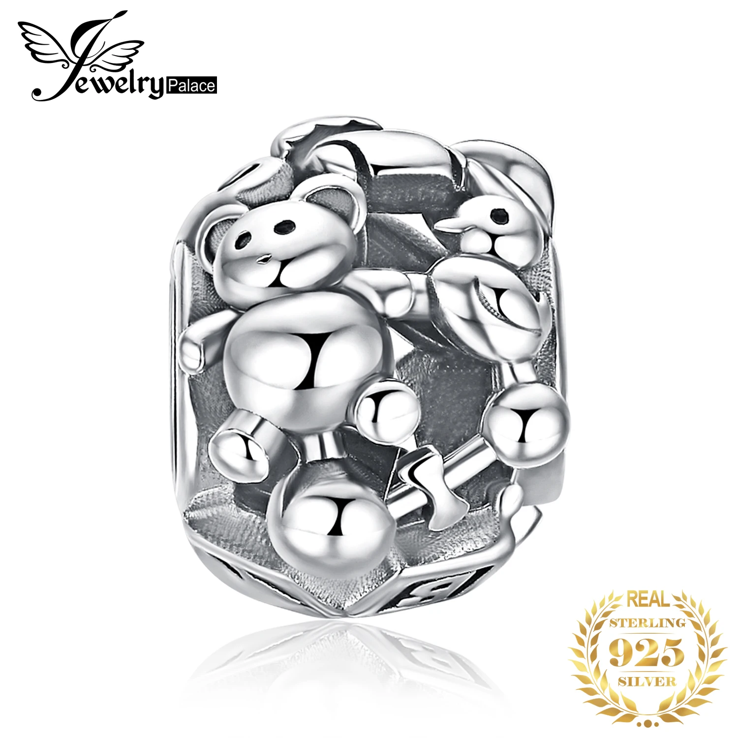 JewelryPalace 925 пробы серебро Кукла Медведь Шарм бисер Fit Браслеты для вашего любовника