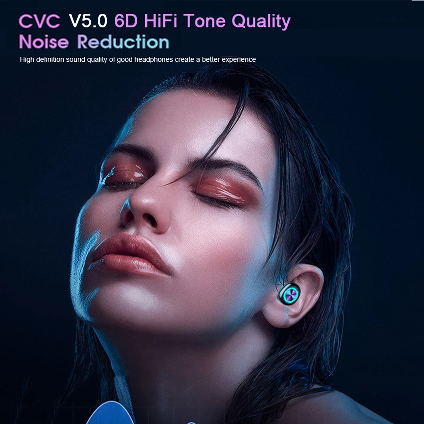 

bluetooth headphones Earphone IPX7 Waterproof Wireless Headset Deep 6D Bass Earbuds True Wireless Stereo Headphone Earphones