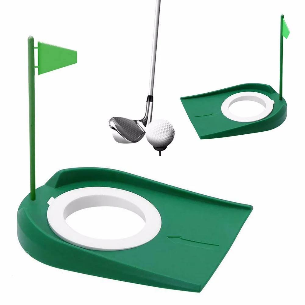 

Indoor Outdoor Golf Putting Cup With Hole Flag Training Putter Practice Aid Regulation Cup Hole Flag Practice Trainer Aids