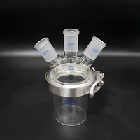 single layer cylindrical flat bottom open reactor bottle 250ml100mm flange stainless steel clipcover with three joint 2440