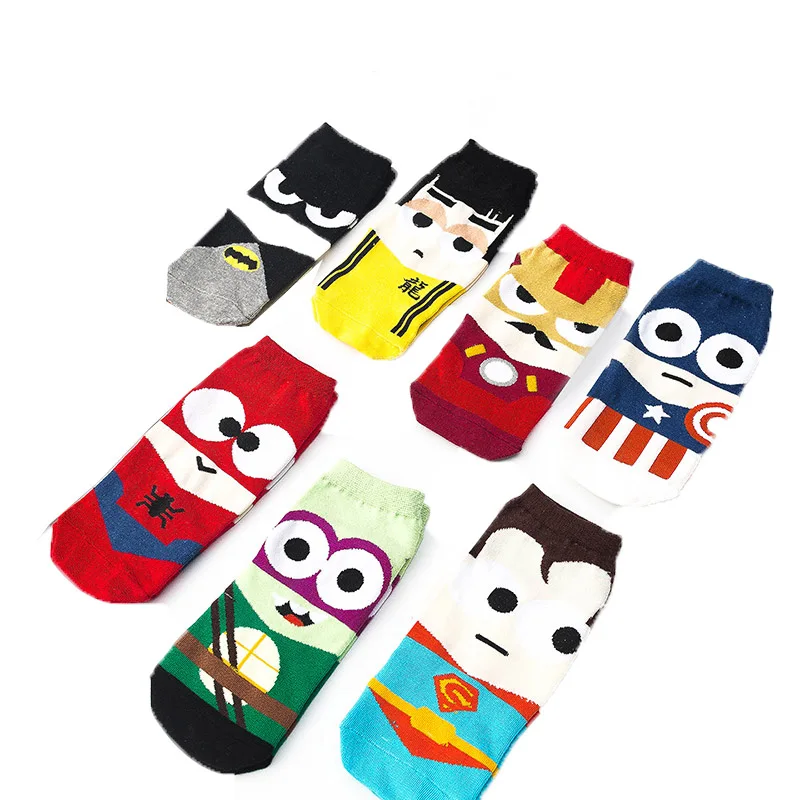 36-43 летние носки в стиле Харадзюку хип-хоп ниндзя Бэтмен Супермен Спайдермен