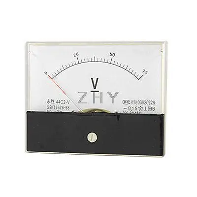 Аналоговый DC 75V Измерение напряжения панель датчика метр 44C2|Производство
