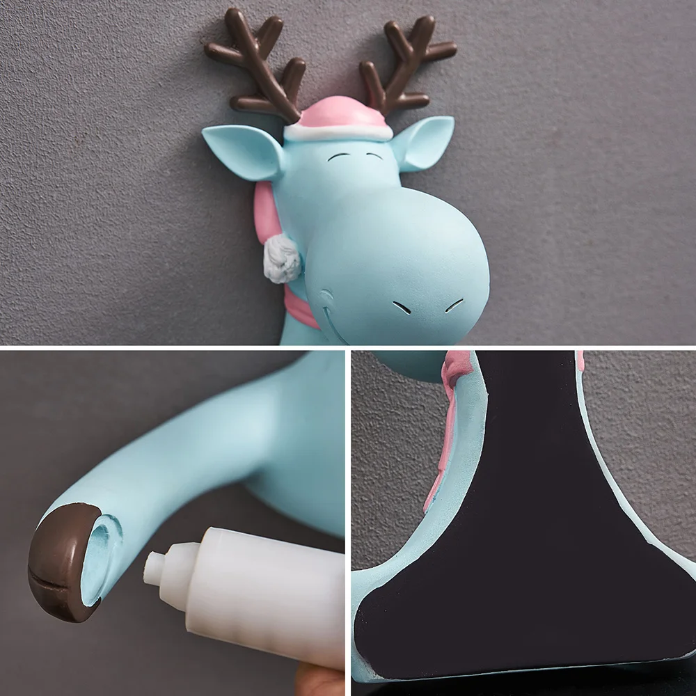 

Nodic Creative Cartoon Reindeer Toilet Paper Towel Holder Tissue Box Wall Hanging Decoration Home Decor Bathroom Accessories