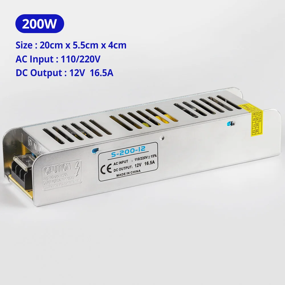 Ультра-узкий светодиодный драйвер DC12V 60 Вт 100 150 200 импульсный источник питания AC220